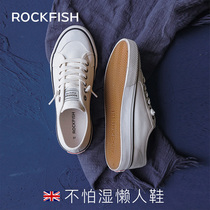 Rockfish anti-splashing canvas shoes women a pedal 2021 new summer lazy shoes spring and autumn low Board Shoes