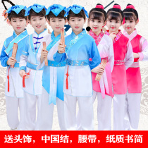 Childrens Ancient Clothing Hanfu Young Children National Costume Disciples Rules Out of the Men and Womens Three Words Scripts Show Costumes