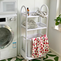 Bathroom wheelie trolley storage rack dirty clothes basket kitchen storage bedroom bedside table snacks storage
