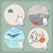 Round Mouse Pad Trumpet Cute Girl Learning To Write Desk Cushion Students Thickening Wrists Notebook Keyboard Electric