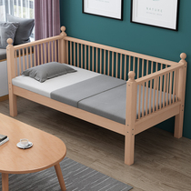 Beech wood childrens bed with guardrail cot cot baby boy girl princess bed single bed side bed widen splicing big bed