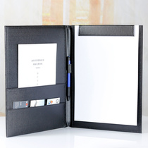 Leather business folder creative A4 writing pad writing board manager clip contract file folder office supplies