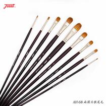 Gold Mud AH-68] Langhao Flat Round Head Thin Long Rod Water Powder Oil Painting Brush Gold Mud Painting Brush