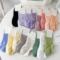 Color Sox children Short-cylinder spring and autumn money ins Chains Chaonets Red Pure Cotton Boat Socks Day Series Magazin Summer Low Bunch of Short Sox