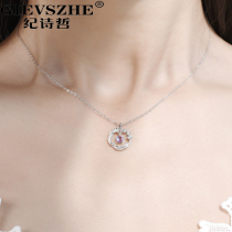 Ji Shizhe necklace female sterling silver clavicle chain 2021 new niche light luxury feather pendant Valentines Day to send girlfriend