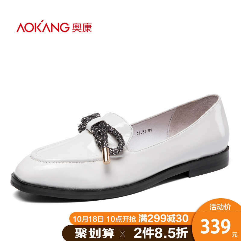 Women's shoes in spring and autumn, round head, flat bottom, fashion bow, women's shoes, college shoes, women's shoes.