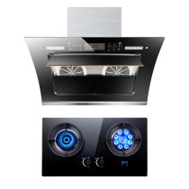 Suction range hood gas stove package cleaning gas stove set combination health kitchen exhaust smoke stove two-piece set