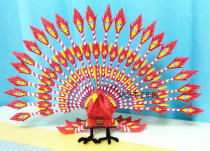 Student manual participation triangle insert origami Creative Origami handmade material puzzle production DIY material package Peacock