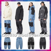 2122DIMITO Korea Ski Pants Single Board Double Board Men's and Women's Waterproof Windproof Loose Leggings Pants BLOCK