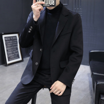 High-end woolen coat mens casual wool suit jacket Korean trend double-sided woolen cashmere business suit