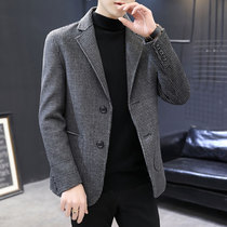 High-end cashmere suit men Korean fashion handsome casual single West dress wool woolen woolen business suit jacket