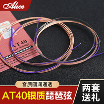 Alice AT40 professional pipa strings silver-coated pipa strings 1 string 2 strings 3 strings 4 stringed strings with two sets of gifts