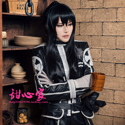 taobao agent {Sweetheart Family} Exorcism Juvenile Gantian You/Ashura Black Costume Horsail Ancient Cosplay Wig