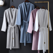 Bathrobe women long cotton summer water absorption quick drying thin men Cotton Hotel couple nightgown bathrobe spring and autumn
