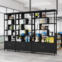 Partition shelf Bookshelf Floor flower rack Net red living room wrought iron office decoration cabinet wall entrance restaurant screen
