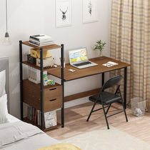 Computer desktop desk bookshelf combination with bookcase integrated simple rental student writing desk bedroom simple table