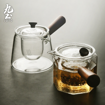 Jiutu Glass teapot Side handle teapot cup Heat-resistant teapot Gongfu Tea temperate filter electric ceramic stove teapot