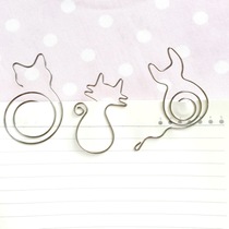 Cat cute metal cat shape paper clip creative simple art Cat pin bookmark slip clip