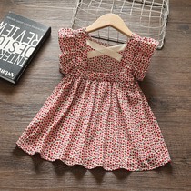 Girls Dress Summer dress 2021 new small floral girl baby skirt Net red small children summer princess dress
