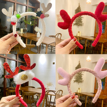 Graduation season photo performance headwear Net Red Elk Hair hoop Korean cute headdress Girl Adult Small antler hair accessories