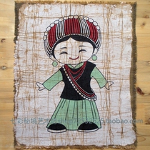  Miao batik fifty-six ethnic characteristics handicrafts Kindergarten hotel inn decoration painting Lisu female