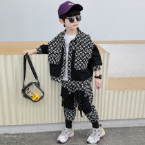 South Korean boy clothing boy spring clothing suit 2022 new foreign air handsome baby boy children boy spring and autumn tooling tide clothes