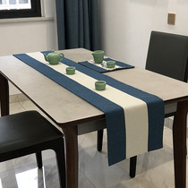 New Chinese cotton linen table flag thick double-sided Zen tea mat modern simple tea table cloth coffee table TV cabinet fabric