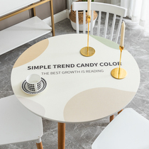  Q elastic silicone round table table mat Waterproof and oil-proof wash-in tablecloth Nordic small coffee table round dining cloth Household tablecloth