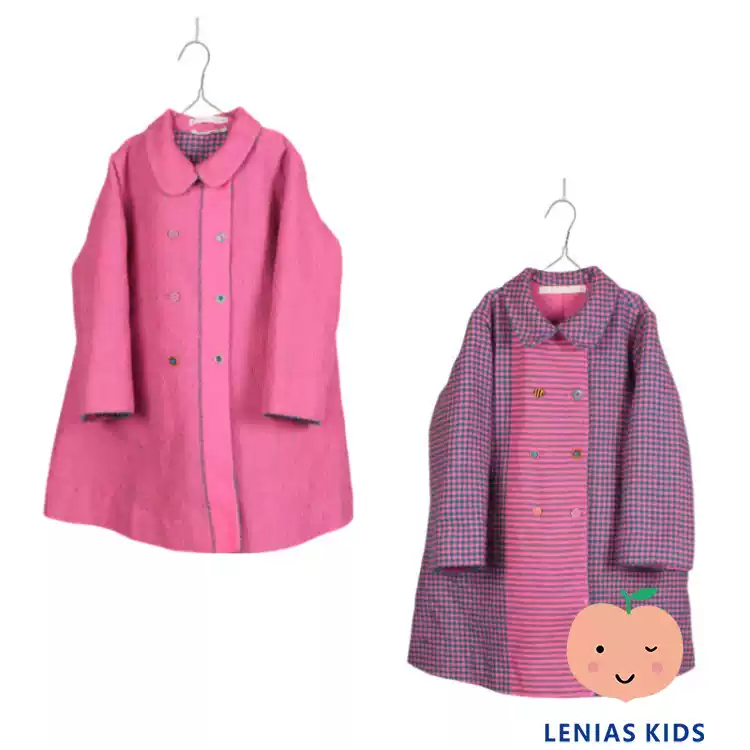 Lenias LN家 意大利Pero 23AW秋冬粉格子双面穿 大衣外套