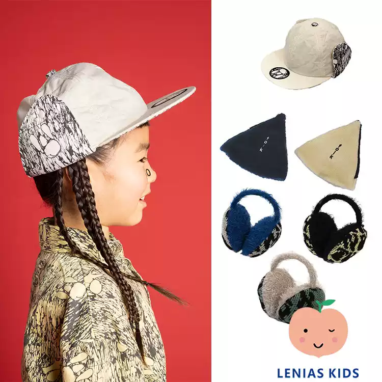 lenias LN家日本folk made22AW儿童鸭舌帽+精灵帽+保暖耳罩