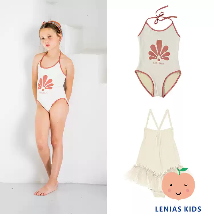 Lenias LN家Belle chiara23SS 春夏 白色系带儿童连体泳衣