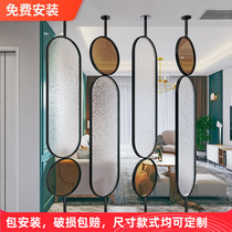 Nordic glass screen Simple modern living room entrance occlusion rotatable Changhong glass partition wall screen decoration