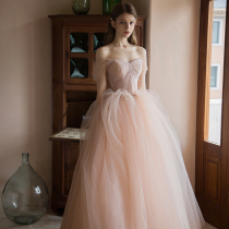 Boruidia < Pink > Gown 2021 new toast to female engagement chair Senior light wedding dress Long dress