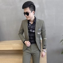 2021 autumn and winter fashion small suit men Korean youth jacket nightclub trend hair stylist two-piece suit suit suit