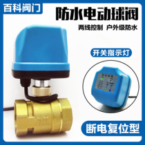 Outdoor waterproof electric ball valve 220V with indicator light two-wire normally closed normally open two-way valve switch water valve DN20