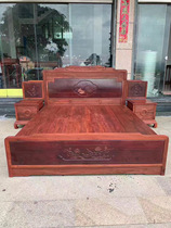 Fulian Sky Furniture Zambia Blood Honolulu Yuanyang Dramatic Water High And Low Bed Combo New Chinese Solid Wood Large Bed