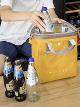 Large portable insulated Bento bag lunch box vintage padded waterproof Bento bag for beer and red wine