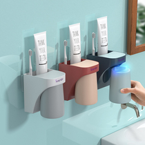 Toothbrush Shelve Free Discharge Action Toothbrushing Cup Wall-mounted Magnetic Suction Gargling Cup Suit Hanging Wall Type Containing Box