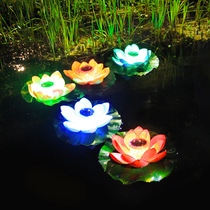 Garden villa pool solar lotus lamp landscape fish pond water landscape pool water surface floating led Lotus wishing lamp