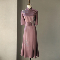Young Mom Wedding Banquet Fancy Dress Improved Qipao For Wedding Noble Happy Mother-In-Law Wedding Dress Foreign Air
