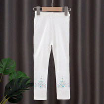 Girl Beats Bottom Pants Spring Autumn New Thin Section 2022 Outwear Children Pure Cotton Foreign Gas Plus Suede White Female Baby Pants
