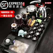 Dewu Jinshi tea tray household purple sand kung fu tea set automatic induction cooker light luxury tea set set