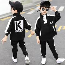  Boys  net red sports suit spring and autumn 2021 new boys handsome trendy Korean version of Western style childrens two-piece suit