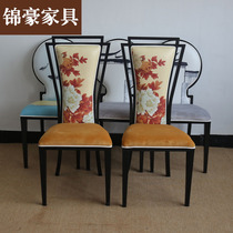 Customized new Chinese soft chair iron soft chair modern leisure negotiation table and chair coffee shop Western restaurant leisure chair