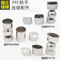 Guozheng staircase balcony guardrail handrail sealing block direct Universal section head round 50 polymer PVC handrail accessories