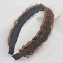 New Fishbone braid hair hoop wig braid hair hoop with teeth non-slip net red headgear pressure hair band
