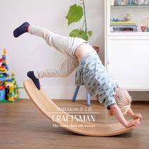 INS Childrens seesaw Home indoor outdoor kindergarten solid wood toy fitness board Yoga balance bending board