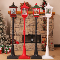 Christmas decoration electric music snow street lamp decoration hall window scene arrangement props pile head New year hanging decoration