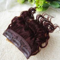 True hair curly hair widened clip hair wig big wave pad hair replacement film Invisible No Trace yourself to pick up natural