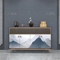 New Chinese style entrance cabinet Modern solid wood home partition decoration simple locker foyer case Villa end view table